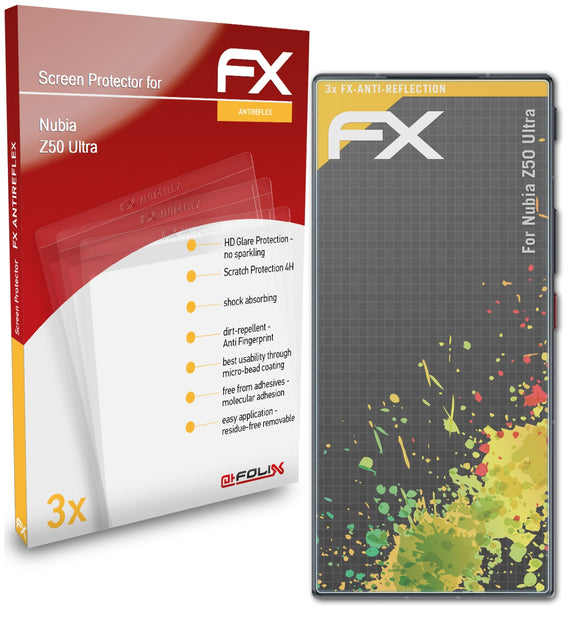 atFoliX FX-Antireflex Displayschutzfolie für Nubia Z50 Ultra