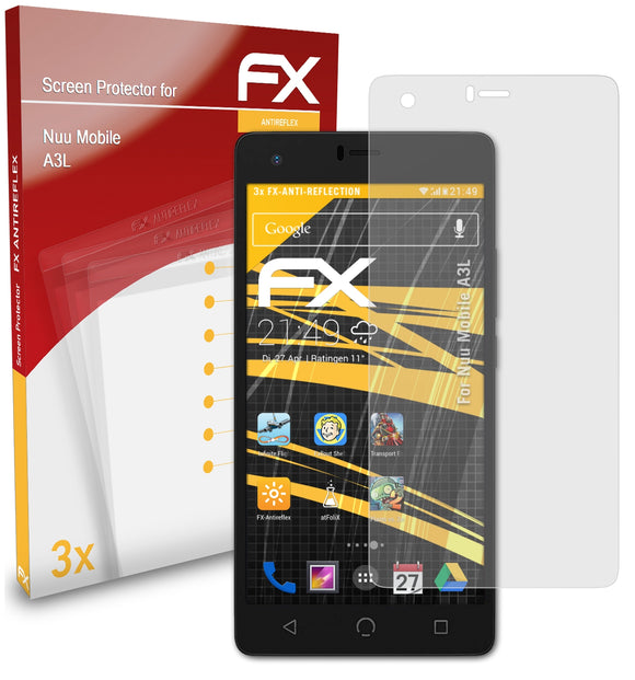 atFoliX FX-Antireflex Displayschutzfolie für Nuu Mobile A3L