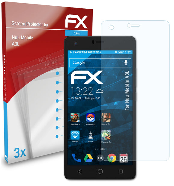 atFoliX FX-Clear Schutzfolie für Nuu Mobile A3L