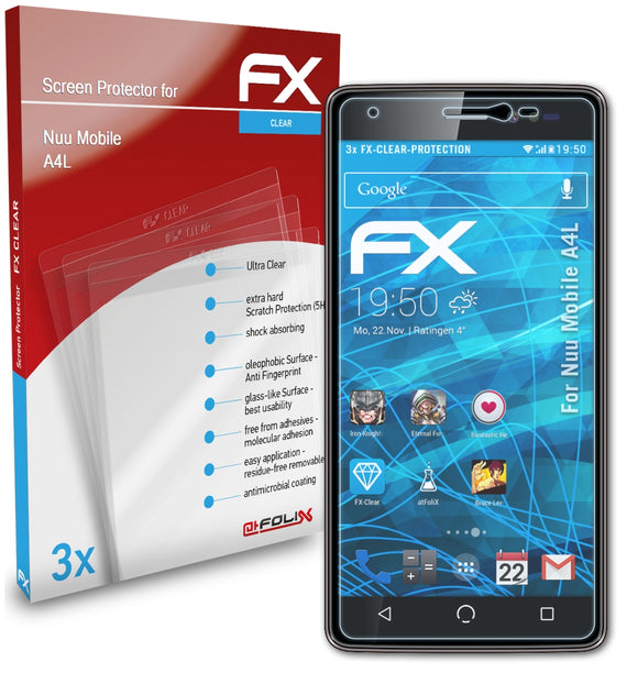 atFoliX FX-Clear Schutzfolie für Nuu Mobile A4L