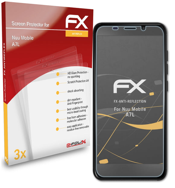 atFoliX FX-Antireflex Displayschutzfolie für Nuu Mobile A7L