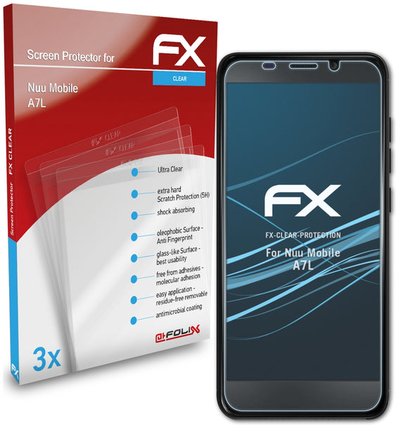 atFoliX FX-Clear Schutzfolie für Nuu Mobile A7L
