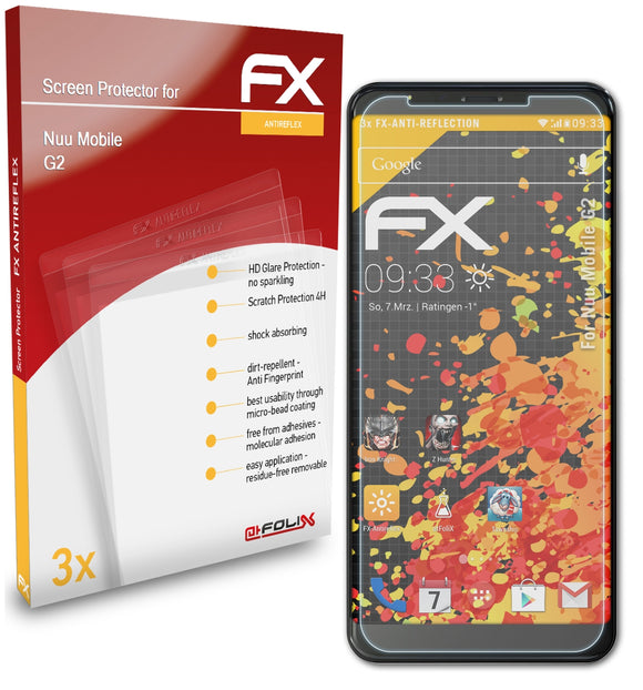 atFoliX FX-Antireflex Displayschutzfolie für Nuu Mobile G2