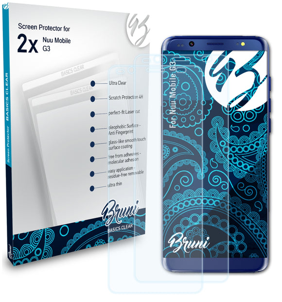 Bruni Basics-Clear Displayschutzfolie für Nuu Mobile G3