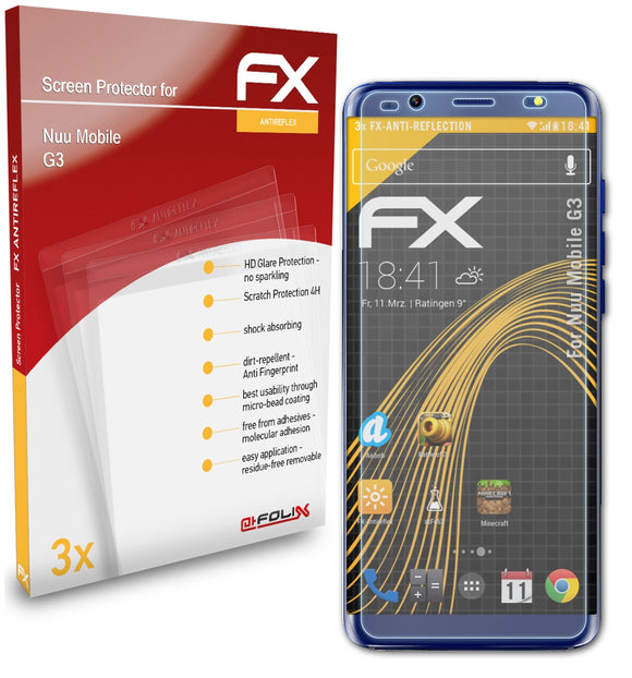 atFoliX FX-Antireflex Displayschutzfolie für Nuu Mobile G3