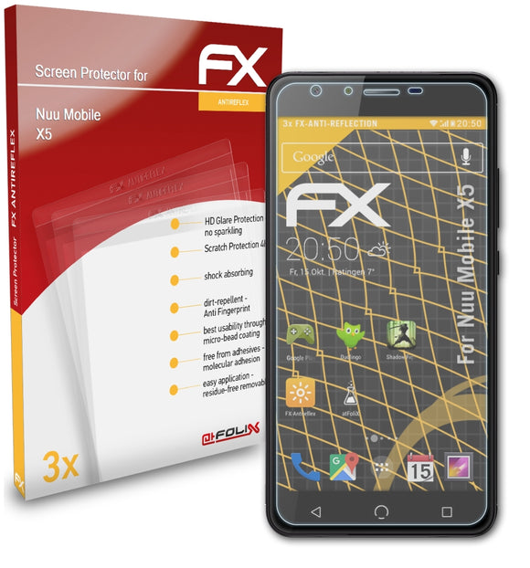 atFoliX FX-Antireflex Displayschutzfolie für Nuu Mobile X5