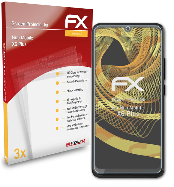 atFoliX FX-Antireflex Displayschutzfolie für Nuu Mobile X6 Plus