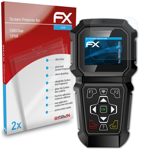 atFoliX FX-Clear Schutzfolie für OBDStar TP50