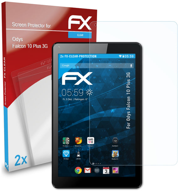 atFoliX FX-Clear Schutzfolie für Odys Falcon 10 Plus 3G