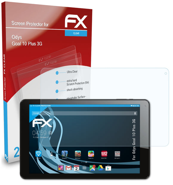 atFoliX FX-Clear Schutzfolie für Odys Goal 10 Plus 3G