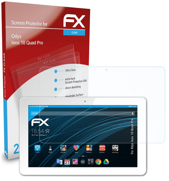 atFoliX FX-Clear Schutzfolie für Odys Ieos 10 Quad Pro
