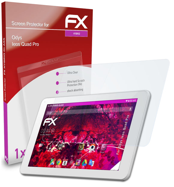 atFoliX FX-Hybrid-Glass Panzerglasfolie für Odys Ieos Quad Pro