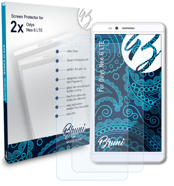 Bruni Basics-Clear Displayschutzfolie für Odys Neo 6 LTE
