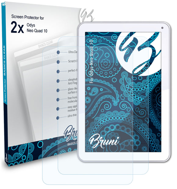 Bruni Basics-Clear Displayschutzfolie für Odys Neo Quad 10