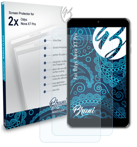 Bruni Basics-Clear Displayschutzfolie für Odys Nova X7 Pro