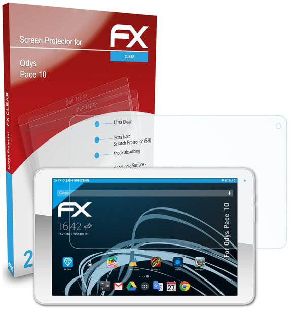 atFoliX FX-Clear Schutzfolie für Odys Pace 10