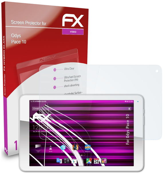 atFoliX FX-Hybrid-Glass Panzerglasfolie für Odys Pace 10