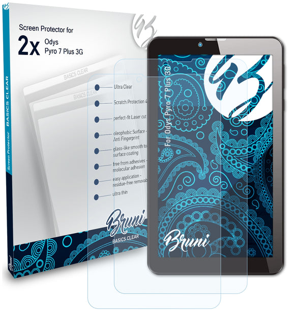 Bruni Basics-Clear Displayschutzfolie für Odys Pyro 7 Plus 3G