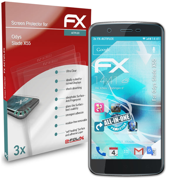 atFoliX FX-ActiFleX Displayschutzfolie für Odys Slade X55