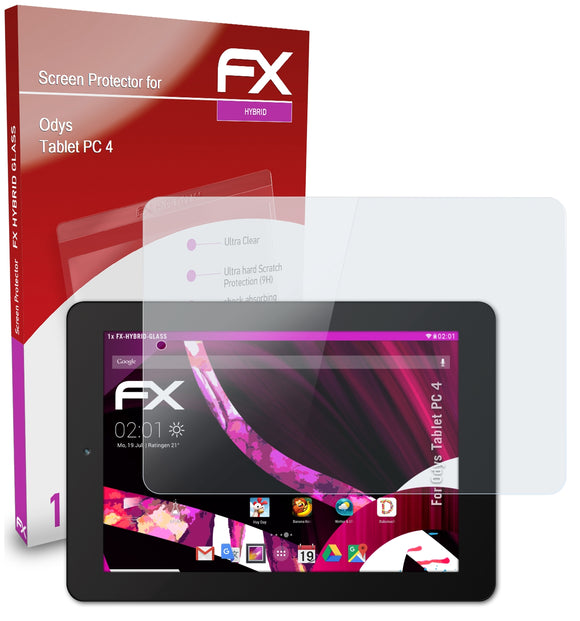 atFoliX FX-Hybrid-Glass Panzerglasfolie für Odys Tablet PC 4