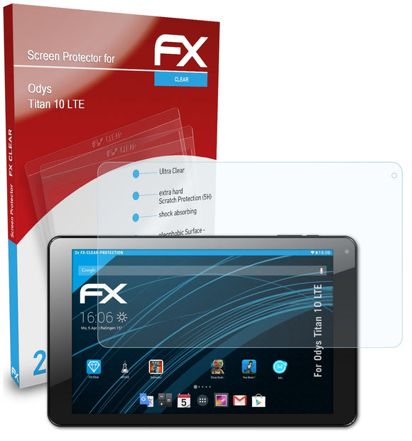 atFoliX FX-Clear Schutzfolie für Odys Titan 10 LTE
