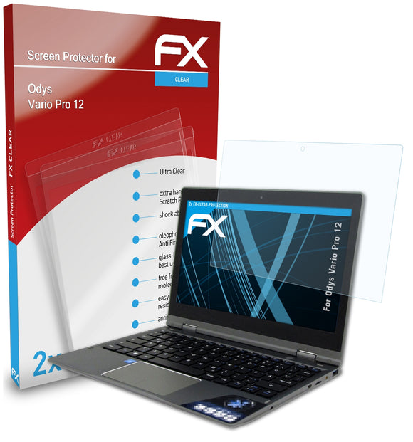 atFoliX FX-Clear Schutzfolie für Odys Vario Pro 12