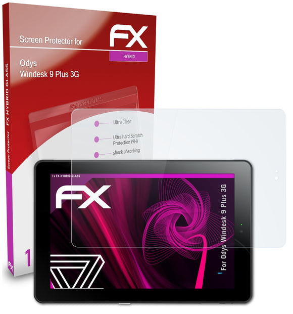 atFoliX FX-Hybrid-Glass Panzerglasfolie für Odys Windesk 9 Plus 3G