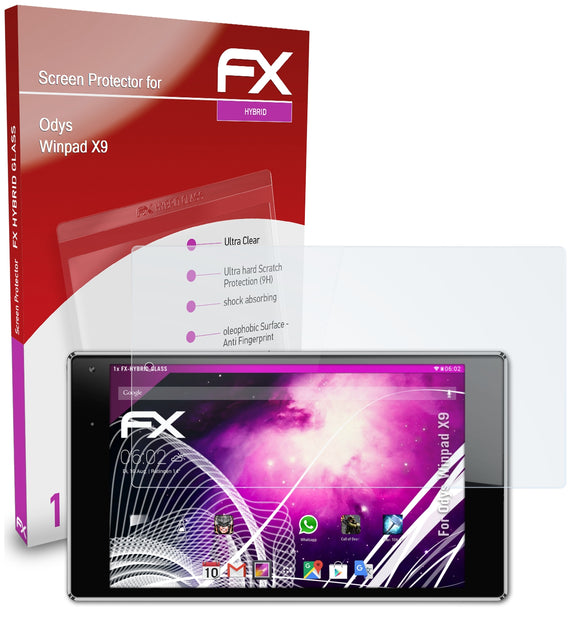 atFoliX FX-Hybrid-Glass Panzerglasfolie für Odys Winpad X9