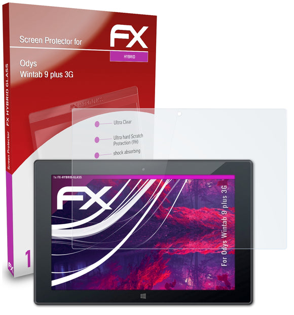 atFoliX FX-Hybrid-Glass Panzerglasfolie für Odys Wintab 9 plus 3G