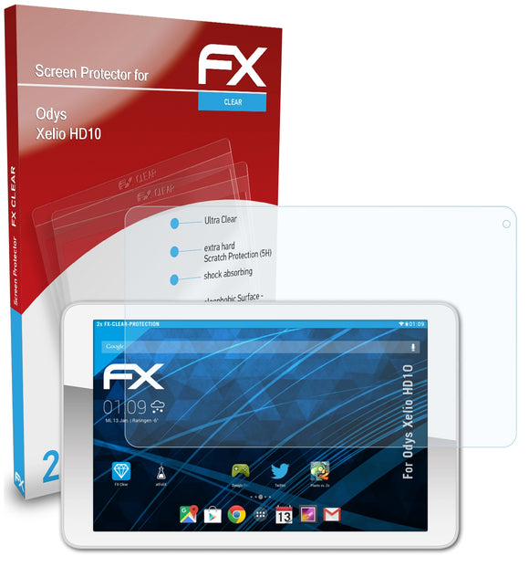 atFoliX FX-Clear Schutzfolie für Odys Xelio HD10