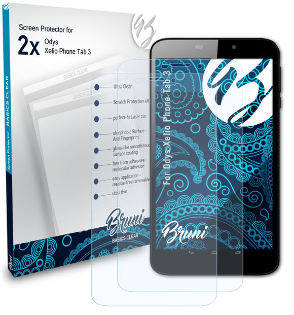 Bruni Basics-Clear Displayschutzfolie für Odys Xelio Phone Tab 3