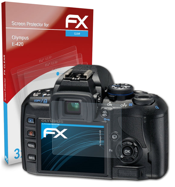 atFoliX FX-Clear Schutzfolie für Olympus E-420