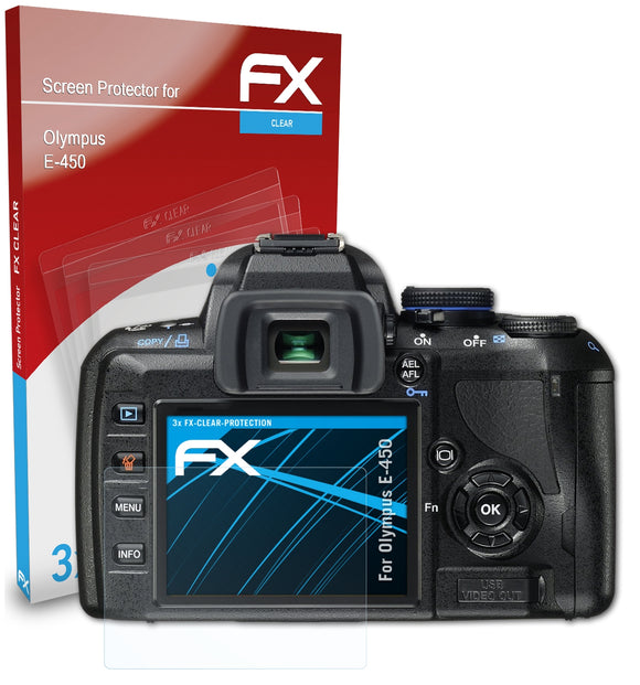 atFoliX FX-Clear Schutzfolie für Olympus E-450