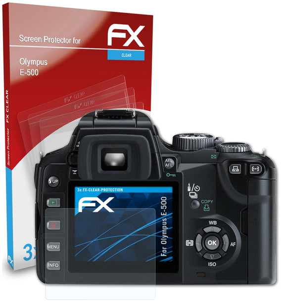 atFoliX FX-Clear Schutzfolie für Olympus E-500