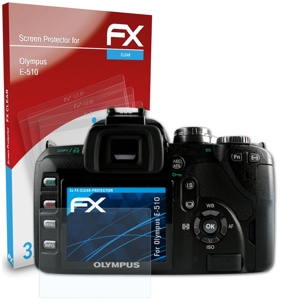 atFoliX FX-Clear Schutzfolie für Olympus E-510
