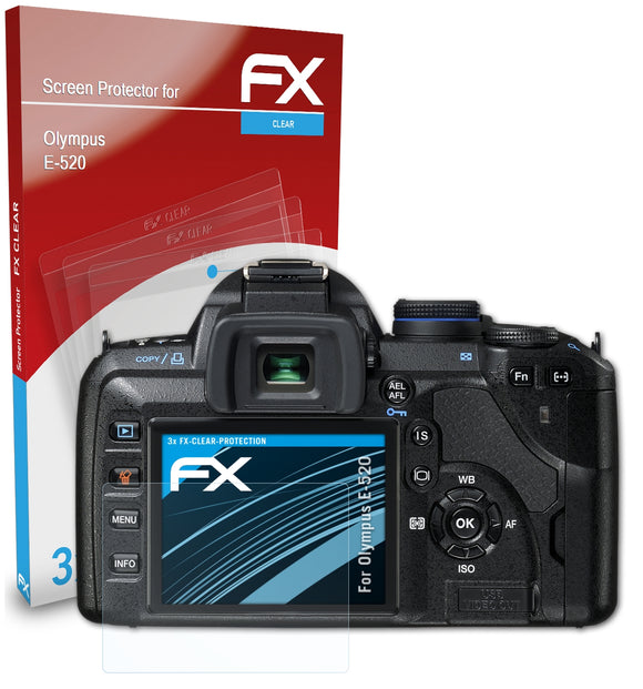 atFoliX FX-Clear Schutzfolie für Olympus E-520
