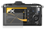 Panzerfolie atFoliX kompatibel mit Olympus E-P2, entspiegelnde und stoßdämpfende FX (3X)