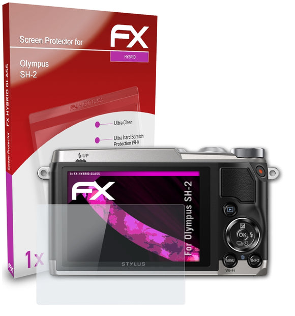 atFoliX FX-Hybrid-Glass Panzerglasfolie für Olympus SH-2