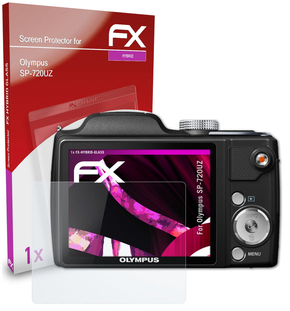 atFoliX FX-Hybrid-Glass Panzerglasfolie für Olympus SP-720UZ