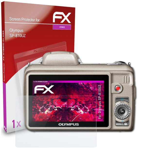 atFoliX FX-Hybrid-Glass Panzerglasfolie für Olympus SP-810UZ