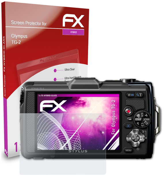 atFoliX FX-Hybrid-Glass Panzerglasfolie für Olympus TG-2