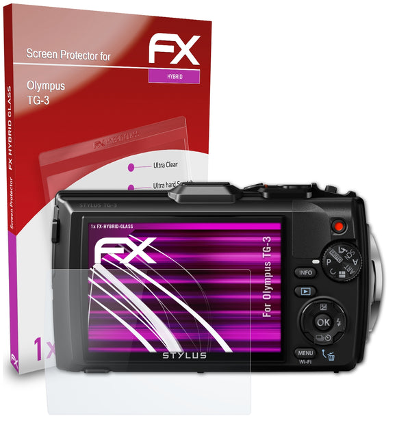 atFoliX FX-Hybrid-Glass Panzerglasfolie für Olympus TG-3