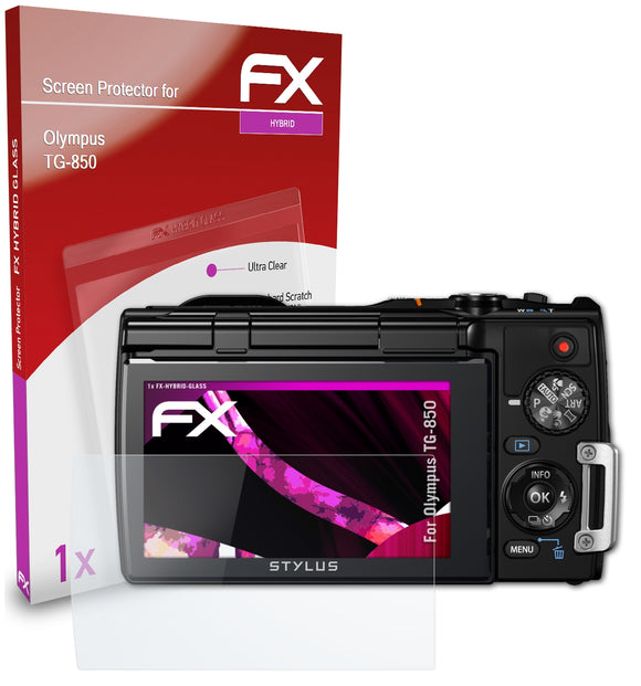 atFoliX FX-Hybrid-Glass Panzerglasfolie für Olympus TG-850