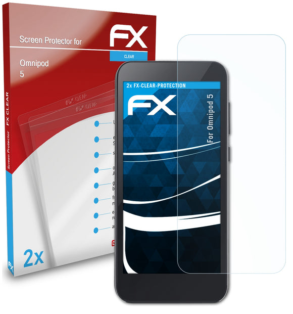 atFoliX FX-Clear Schutzfolie für Omnipod 5