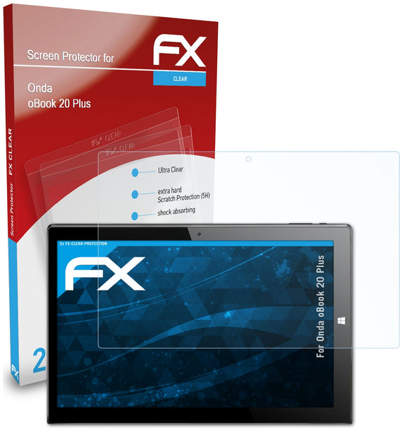 atFoliX FX-Clear Schutzfolie für Onda oBook 20 Plus