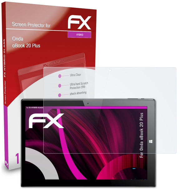 atFoliX FX-Hybrid-Glass Panzerglasfolie für Onda oBook 20 Plus