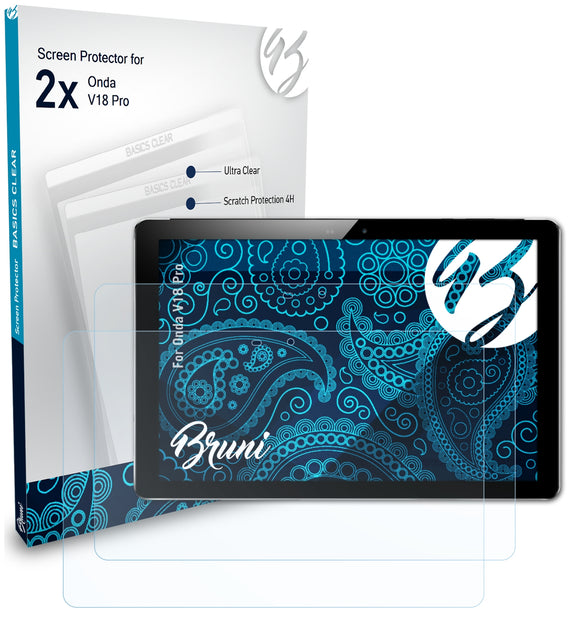 Bruni Basics-Clear Displayschutzfolie für Onda V18 Pro