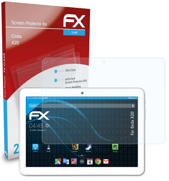 atFoliX FX-Clear Schutzfolie für Onda X20