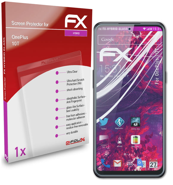 atFoliX FX-Hybrid-Glass Panzerglasfolie für OnePlus 10T