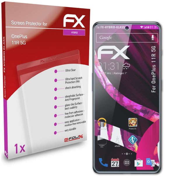 atFoliX FX-Hybrid-Glass Panzerglasfolie für OnePlus 11R 5G